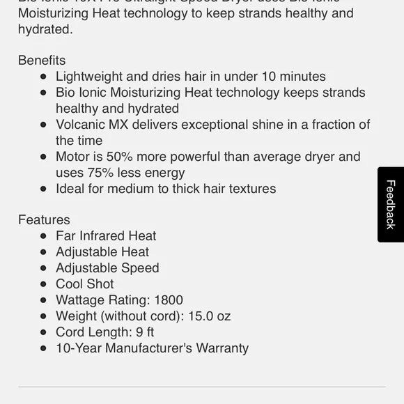 Bio ionic 10x blow dryer - Picture 2 of 5